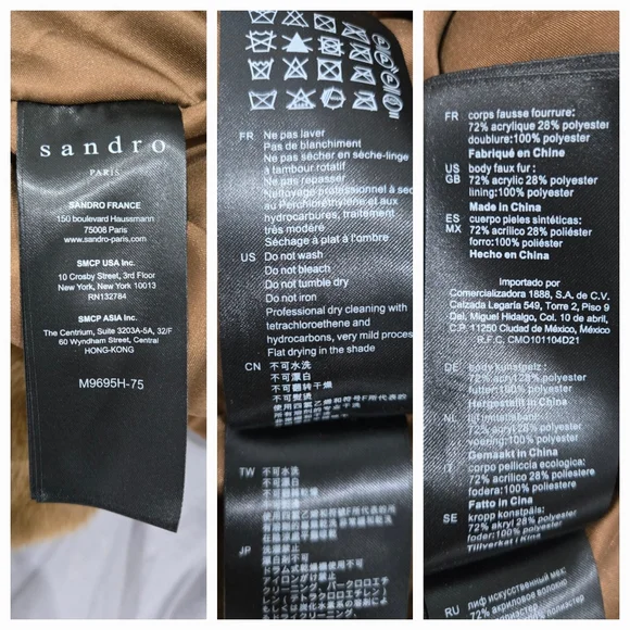 Sandro Badasse Faux Fur Coat Size S/M - Picture 11 of 11